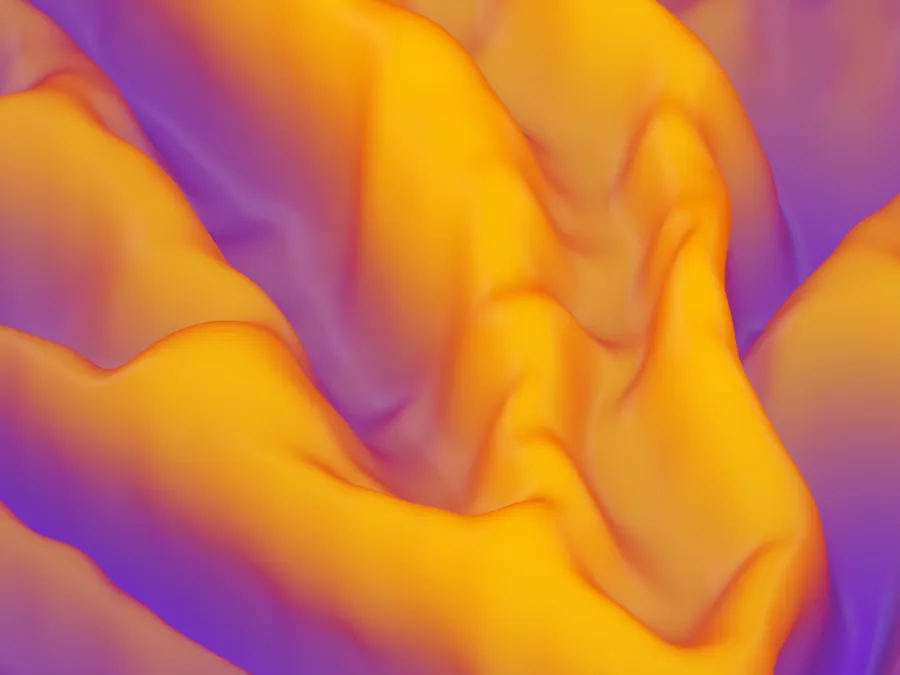 Fluid orange and violet 3D wallpaper