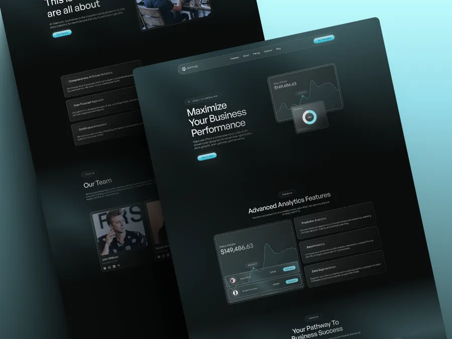 Neptune Framer template pages