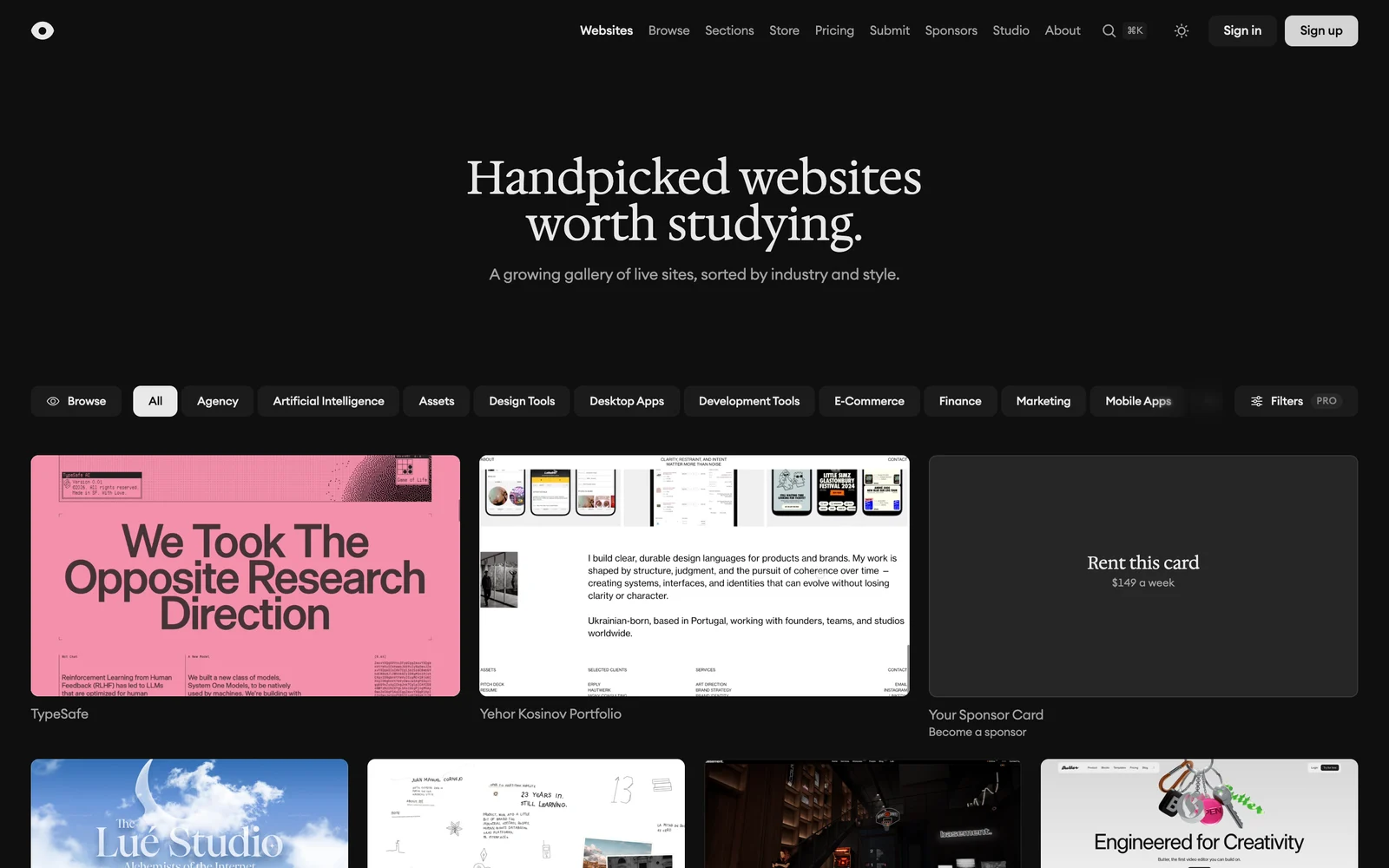Curated website